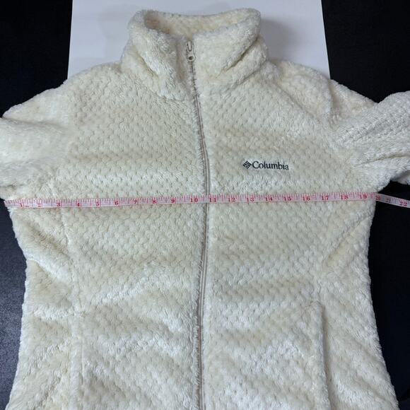 Columbia Fireside Sherpa Fleece Jacket Womens Size Small Chalk White Cozy Warm - Picture 11 of 13